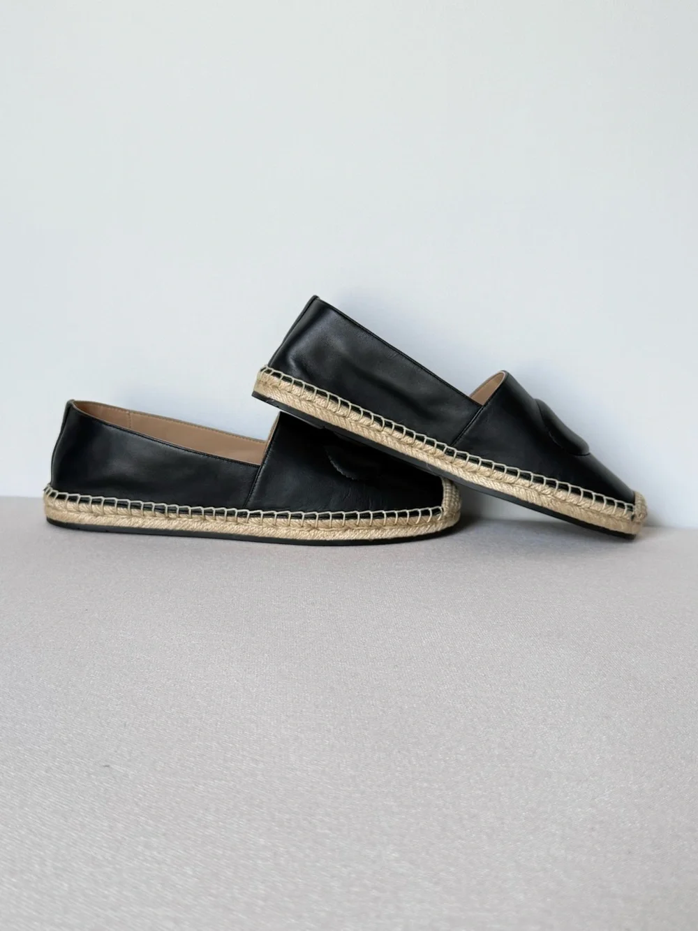 Coach Cruz Espadrille Leather Loafer Black CR848 Size 7.5